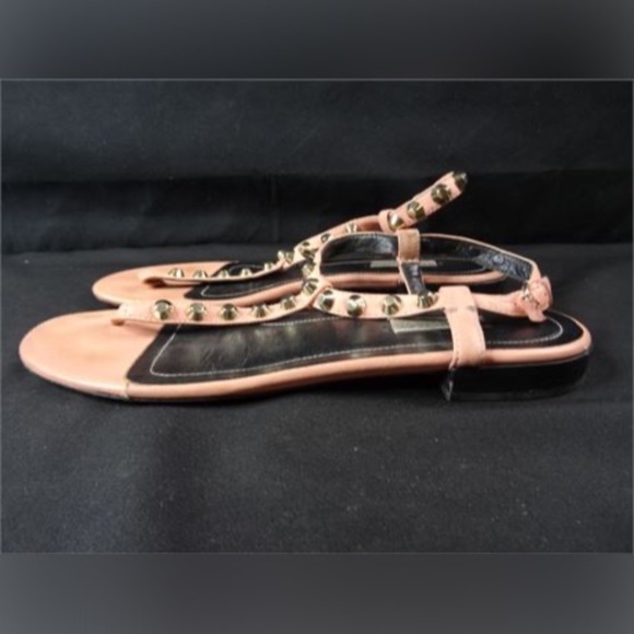 Balenciaga Women's Pink Studded T-Bar Sandals Size: 38 - Picture 6 of 14